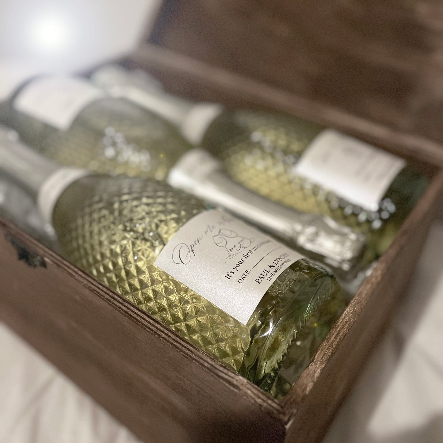 Keepsake Box with 'Open me When' Bottle Labels