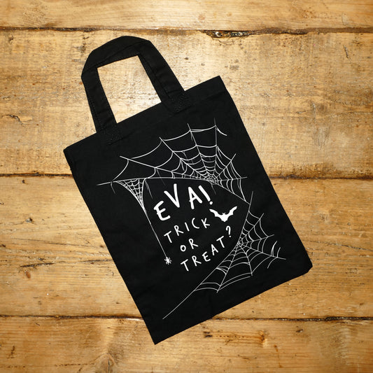 Trick or Treat Mini Tote Bag - Spider Web